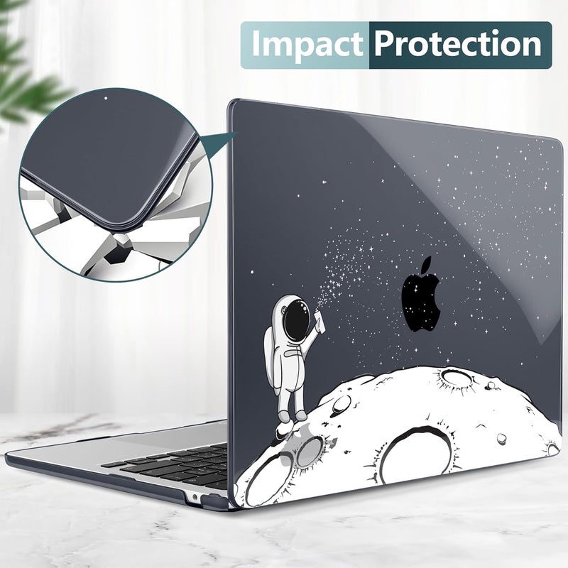 DONGKE for M4 MacBook Air 13.6 Inch Case 2025 2024 2023 2022 Model A3240 A3113 A2681 M3 M2 Chip, Plastic Hard Shell Case Cover with Touch ID for MacBook Air 13 Inch M4 - Astronaut - Image 5